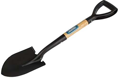 Draper, 15072, mini pala a punta arrotondata, con manico in legno, nero, 15072, 0V