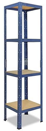 shelfplaza Home 180x60x60cm Schwerlastregal blau mit 4 Böden x 175kg | Kellerregal · Lagerregal · Metallregal · Regale für Kellerraum · Steckregal · Abstellraum Regal