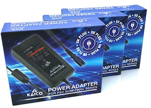Bloc d'alimentation Playstation 2 PS2 Slim Adaptateur secteur avec prise EU compatible pour la console Sony PS2 70000 Slim - Bloc d'alimentation de remplacement pour la PlayStation 2 Slim Line de Sony