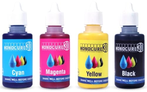Monocure3D 3DP-CMYK-SET CMYK Pigment Set Farben für DLP/SLA 3D Drucker Resin, 4x 30ml