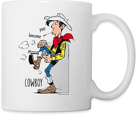 Spreadshirt Lucky Luke Poor Lonesome Cowboy Tasse, One size, Weiß