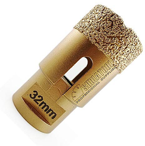 SHDIATOOL Broca de Diamante 32MM Vacío Soldadura para Perforación en Seco Porcelana Azulejo Granito Mármol M14