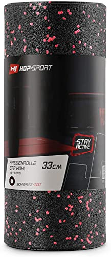 Hop-Sport Faszienrolle HS-P033YG 33x14cm Fitnessrolle zur Selbstmassge bei Gliderschmerzen Hart (rot)