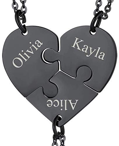 FaithHeart DIY Puzzle herzkette Edelstahl BFF Kette personalisierte Freundschaftskette für Familien und Freund und Freundin