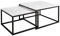 lukmebel Yoshi 2 in 1 Set 2-er Set Weiß Hochglanz HG Couchtisch Tisch Wohnzimmertisch moderner Kaffeetisch Sofatisch Beistelltisch Wohnzimmer Metall Metallrahmen (schwarz/weiß Hochglanz)