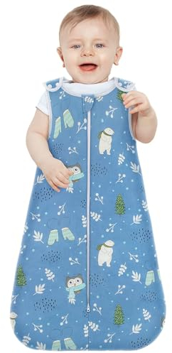 Viedouce 0.5 Tog Saco de Dormir para Bebé, Suave y delgado Verano Saco de Dormir de Algodón Bio para Bebés,Súper Suave,Longitud 90cm para Niño Niña Adecuado para todas las estaciones(3-18 Meses)