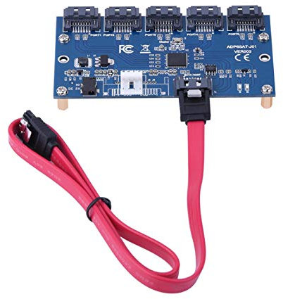 Tarjeta adaptadora Sata, Tarjeta elevadora Sata Hub de 5 Puertos SATA, Soporte múltiple, Intercambio en Caliente