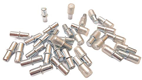 Bodenträger 5mm Bodenträger für Einlegeböden Regal-träger gummiert Regalstifte vernickelt Glasboden-Träger mit Ring Metallstifte für Regalböden (16, Bodenträger 5mm gummiert)
