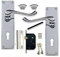 Jiyo.Outdoor Victorian Scroll Door Handles in Polished Chrome Finish with 3 Lever Lock