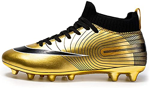 IFIKK Fußballschuhe Herren Spike Cleats Athletics Spikes Fußballschuhe Unisex-Kinder Trainingsschuhe Professionelle Turnschuhe Outdoor Sport Fußball Stiefel Wettkampf (Hoch Stil 1, EU36)
