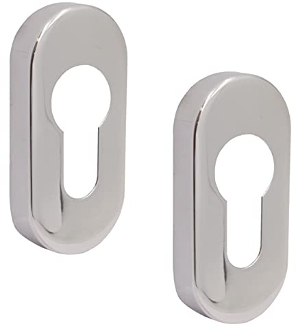 EAI Upright Euro Escutcheon Keyhole Cover Oval Polished Stainless Steel x2
