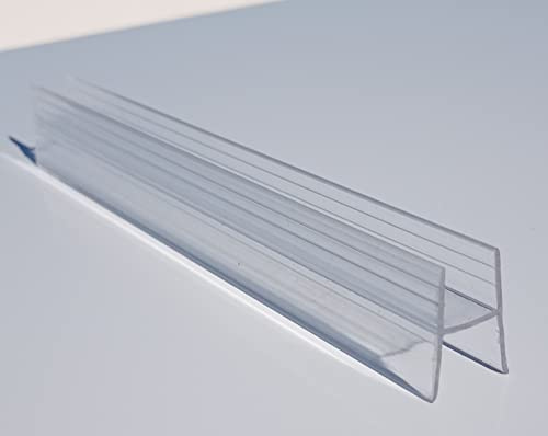 VisuAllglass - Junta para cortina de cristal, Repuesto universal transparente de 2 m Para cristales de 6-8-10 mm Válido perfil de ducha - mampara corredera y plegable (Junta H mayúscula 10 mm)
