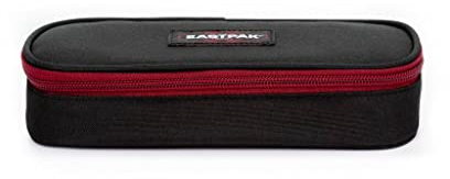 Eastpak Oval Single Estuche, 22 cm, Negro (Kontrast Grade Burgundy)