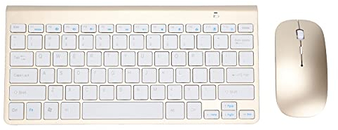 Gewicht Licht Tastatur Maus Combo, 78 Tasten Drahtlose Ergonomische Tastatur und Maus Set, Ultras LIM Wear Proof Tastatur für Notebook Computer (Gold)