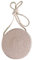 Jamron Fait Main Rond Sac de Paille Sac à Bandoulière Bohème Fleur Sac de Plage avec Fermeture Éclair SN0702152 Mini Rose
