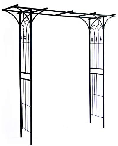 Eisengartenbogen, Kletterpflanzen Laube Pergola Torbogen Terrasse, Rosenbogen, 205Cmx40Cmx210Cm, Gartenlaube (Schwarz)