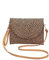 CORIOS Straw Shoulder Bag for Women Summer Beach Bag Handwoven Rattan Purse Bohemian Tote Bag Envelope Clutch Wallet Crossbody Bag with Metal Buckle Retro Handbag for Vacation Beach Travel Coffee