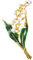 Wresetly Broche a Feuilles Florales Blanc en Email en Alliage a la Mode Broche de Couleur Or du muguet de Haute Qualite pour Les Femmes