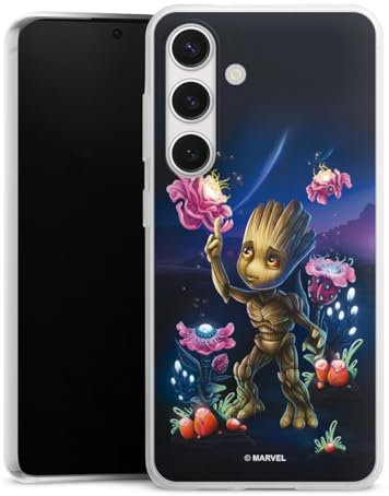 Slim Case extra dünn kompatibel mit Samsung Galaxy S24 Silikon Handyhülle transparent Hülle Guardians of The Galaxy Baby Groot Marvel