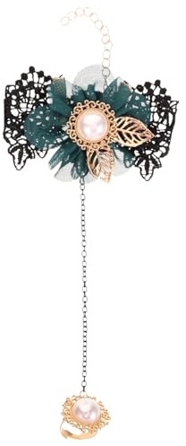 VALICLUD Perlenarmband Armbänder für Frauen Blumen-Fingerarmband Handketten Girlande Ringe Ring-Armband-Handkette Handschmuck Mode Kranz Zubehör Kettenglied Fräulein Handgelenkskette Spitze