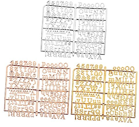 LALAFINA 3stücke Teiliges Kunststoffbuchstaben Zahlen Symbole Für Filz-message-board Flexible Kompatible Zeichen Für Party Bürobeschilderung in Gold Silber Roségold