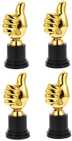 Yardwe 4 Stück Kinder Tolle Trophäe Gold Grammy Pokale Sterndekor Lustige Trophäe Für Erwachsene Geschenke Für Kinder Fußball-trophäe Wettkampf-trophäe Daumen Sport Plastik Student Biene