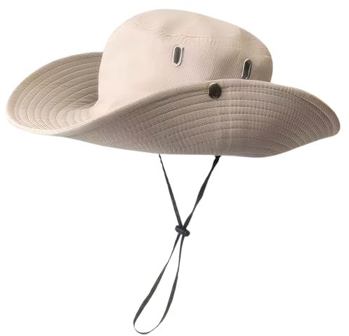 NASSMOSSE Sonnenhüte für Damen, Sombrero, UV-Schutz, atmungsaktiv, Cowboyhut, LSF 50, breite Krempe, Hut mit verstellbarem Riemen, faltbare Sonnenhüte für Damen und Herren, Wandern, Angeln, Camping