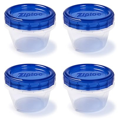 Ziploc® Brand, Food Storage Containers with Lids, Twist 'n Loc®, Mini Round, 4 ct