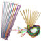 Bordhap 23 Pieces Tunisian Crochet Hooks Set 3-10 mm Cable Bamboo Knitting Needle with Bead Carbonized Bamboo Needle Hook