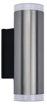 MeLiTec LED Wand Außenleuchte 145, Edelstahl, Up & Down Licht, IP44 Wetterfest, Energieeffizient' (Silber)