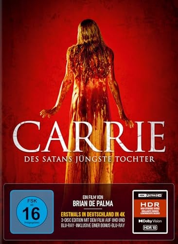 Carrie - Des Satans jüngste Tochter - 3-Disc Limited Collector's Mediabook im Schuber (UHD + Blu-ray + Bonus-Blu-ray) [Blu-ray]