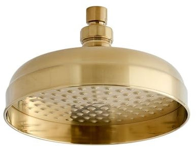 Milano Elizabeth Traditional 205mm Round Rainfall Shower Head - Brushed Brass