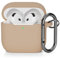 AOTUAO Compatibile con AirPods 4 Custodia Case Cover, Case Protettiva Antiurto Antiscivolo in Silicone per AirPods 4a Generazione (2024) (USB-C) Custodia con Moschettone, Milk Tea