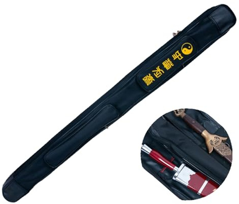 HJHUUA Borsa Per Spada Impermeabile In Tessuto Oxford Nero Da 130 Cm, Fodero A Doppio Strato Per 2 Spade, Adatta Per Spada Tai Chi, Samurai, Bokken, Katana