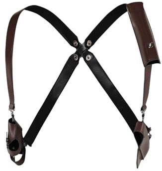 IOONCHI Leon Cosplay Belt Costume Accessories Kennedy Straps Braces Gun Bag Set Halloween Party Outfits Props Adult, Brown, S