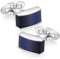 HONEY BEAR Herren Hochzeit Manschettenknöpfe Cufflinks Edelstahl Manschettenknopf,MEHRWEG (Dunkelblauer Opal)