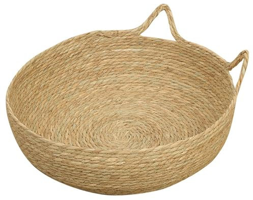 Nyutcwe Katzenkorb, komfortable runde kühlende Rattan -Katzenbett, tragbares und leichtes Korbbett für alle Jahreszeiten, Welpen, Kätzchen, kleines Tier