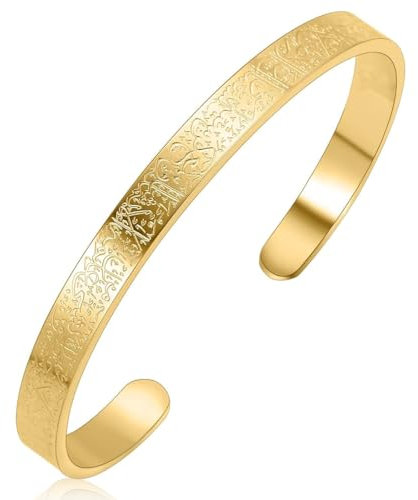 EIROVYA 1 Stück 6mm Armbänder,Muslim Koran Allah Armbänder Exquisite Arabische Kalligraphie für Frauen und Männer im Islam – Perfekte Arabische Islamische Geschenke für Eid und mehr