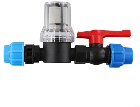 Puupaa Filtro de agua de riego por goteo, adaptador de tubo de plástico de conexión rápida de 20, 25, 32 mm, para sistema de riego al aire libre, filtración de malla 80 (25 mm)