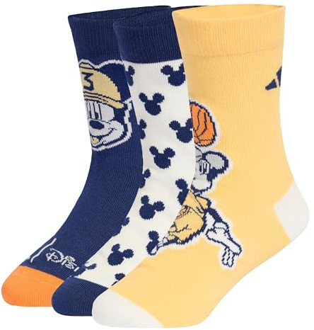 adidas Unisex Kinder DISNEY MICKEY MOUSE SOCKS, dark blue/off white/Semi Ice Tangerine, 34-36