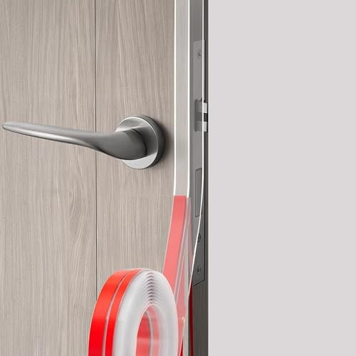T Joint de porte transparent pour portes, coupe-vent, imperméable et isolation thermique sous les portes, autocollant puissant (3,5 cm x 6 m)