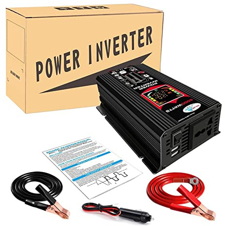 Convertisseur, Micro-onduleur à onde sinusoïdale modifiée 12V 220V Convertisseur 6000W Puissance de crête Onduleur à onde sinusoïdale modifiée for ordinateur Maison Alimentation sans coupure(6000W Bla