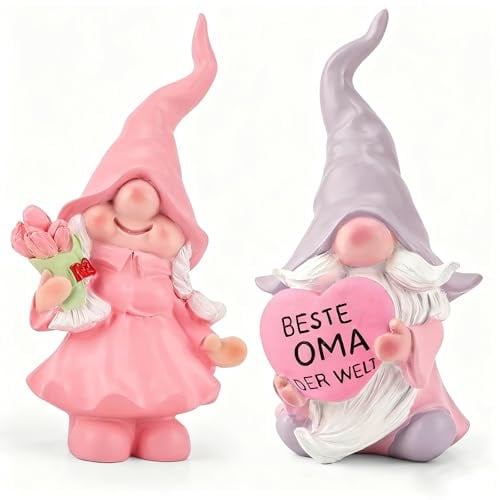 Johiux Muttertag Wichtel Figuren Geschenk für Oma - Gnom Home Decor Geburtstagsgeschenk - Beste Oma Der Welt - Gesichtslose Wichtelpuppen Muttertagsgeschenk für Großmutter