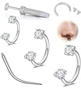 WillTen 3 Stück Septum Piercing Silber Hufeisen Nasenpiercing Ring 6mm 8mm 10mm, Edelstahl Knorpel Helix Tragus Ohrring Labret Lippenpiercing Hufeisen Winzig Kleine Mini Septumringe 16G