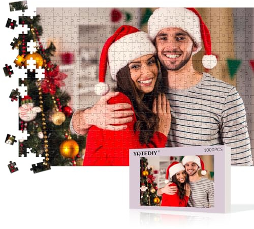 Personalisiertes Puzzle mit Eigenem Foto – 70/300/500/1000 Teile, Holz mit Bild, Geschenke für Familie, Freunde, Liebhaber zur Hochzeit, Geburtstag, Weihnachten, Valentinstag (1000 Teile)