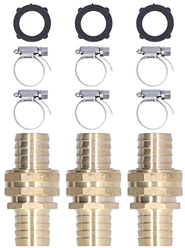 WAHEWUD 3er-Pack Messing-Gartenschlauch-Reparaturanschlüsse, Innengewinde-Adapter, passend für 3 4 Zoll und 5 8 Zoll Schläuche