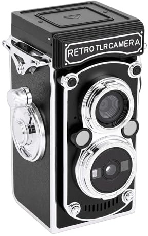 VBESTLIFE Digital Camera Retro, Portable TLR Style, 64MP Autofocus 1080P FHD Point and Shoot Pockets Vlogging Retro Digital Camera for Teens Boys Girls (White)