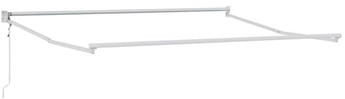 LMTYOENFG Auvent à bras articulé, blanc, 300 x 250 cm, protection solaire extensible en aluminium, avec manivelle et moteur pour terrasse, jardin et balcon, électrique, 230 V