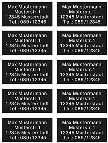kultdog 2-10er Set Drohnen Plakette mit Gravur feuerfest - Kennzeichen Zubehör mit 3M Aufkleber - Schild ist witterungsbeständig - Kennzeichnung Schwarz Micro 20x10mm - 10 Stück