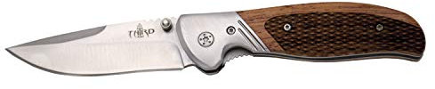 THIRD Taschenmesser 11105R, Holzgriff, 420 Edelstahl-Klinge 9,3 cm